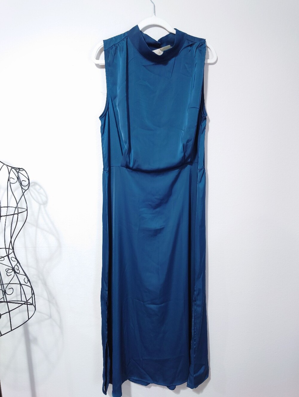BTFBM Teal Sleeveless Mock Neck Midi Dress XXL NWT Stretch
